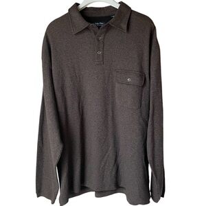 Indigo‎ Palms Vintage Black Polo Shirt, L